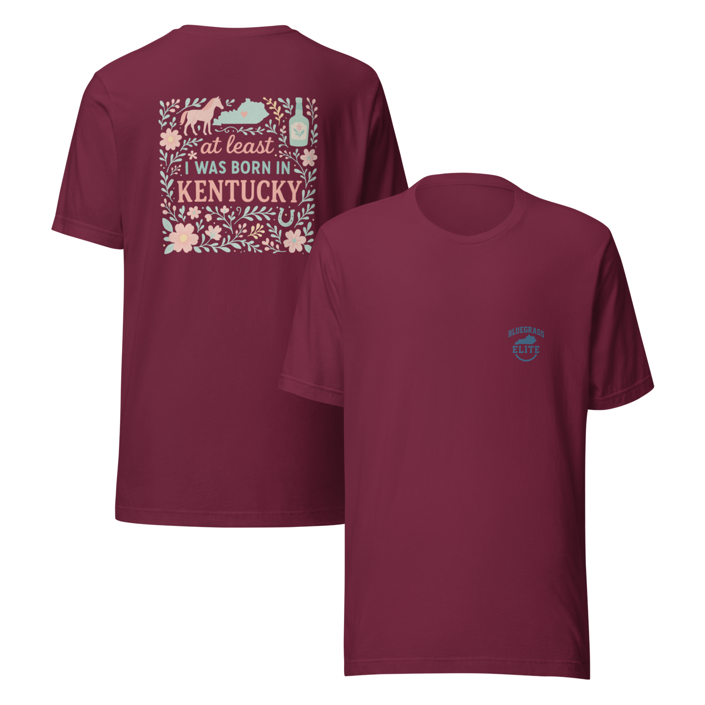 At Least I Was Born in Kentucky T-Shirt | Bluegrass Pride | Elite Tri-Blend