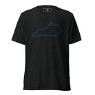 Kentucky State Outline Elite Tee in Charcoal-Black Tri-Blend