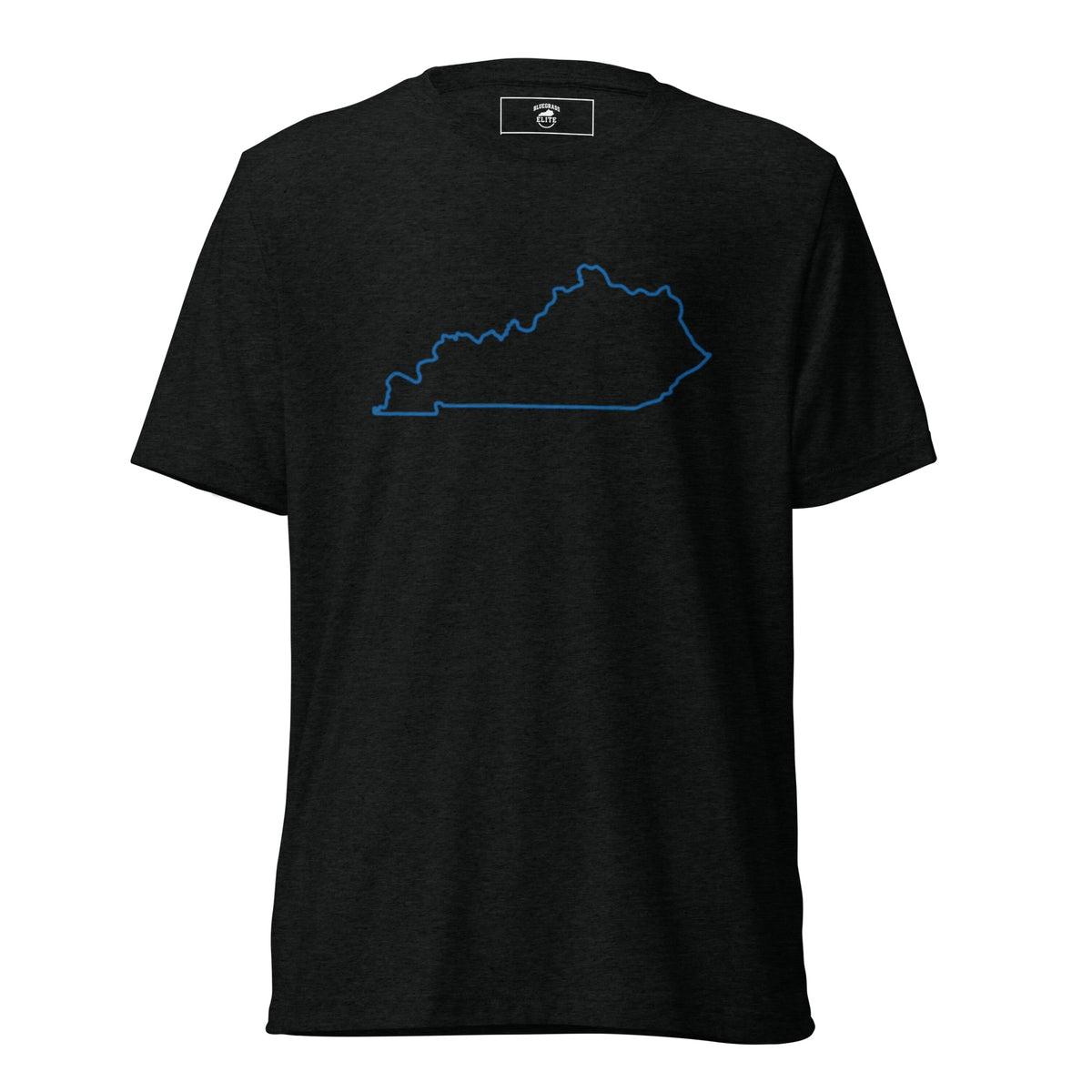 Kentucky State Outline Elite Tee in Solid Black Tri-Blend