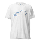 Kentucky State Outline Elite Tee in Solid White Tri-Blend