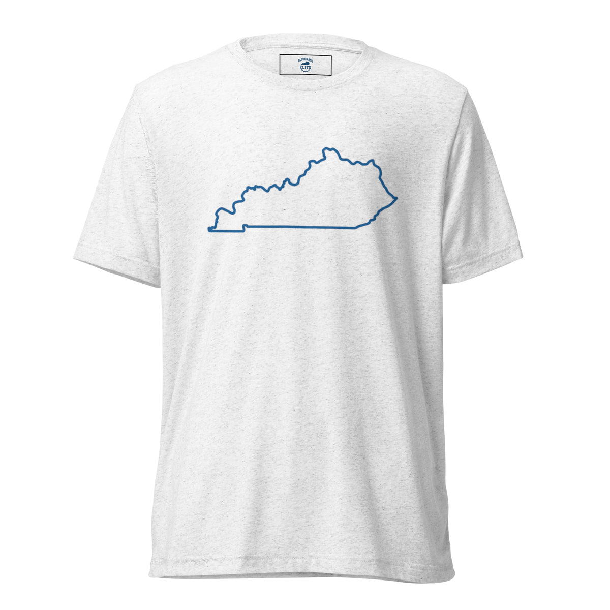 Kentucky State Outline Elite Tee in Solid White Tri-Blend