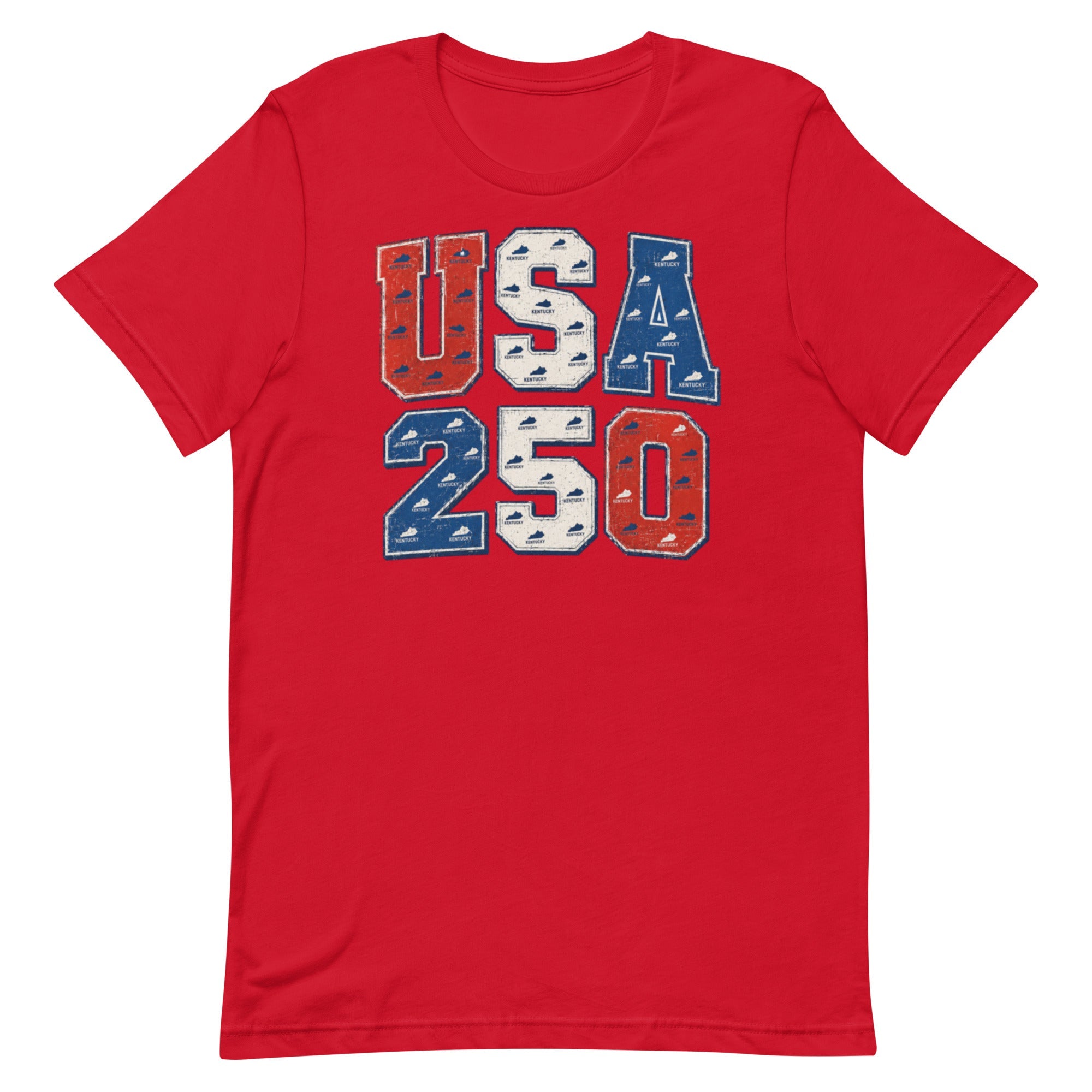 USA 250 Kentucky Heritage T-Shirt | Vintage Patriotic Number Design | Classic - Bluegrass Elite Apparel LLC