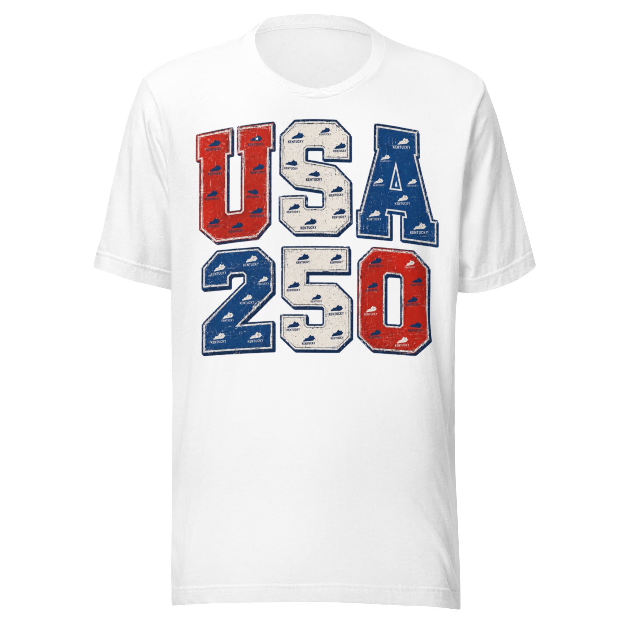 USA 250 Kentucky Heritage T-Shirt | Vintage Patriotic Number Design | Classic - Bluegrass Elite Apparel LLC