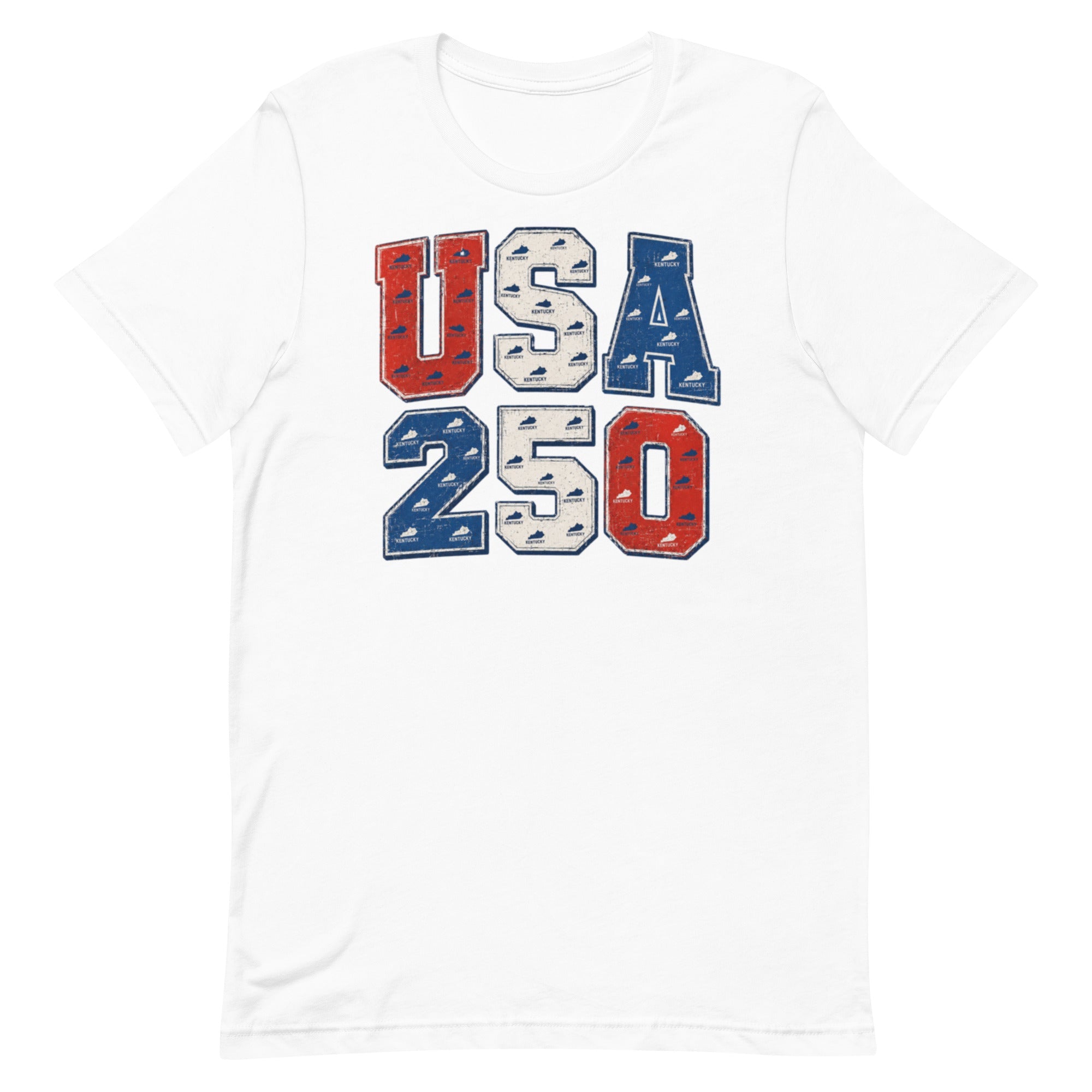 USA 250 Kentucky Heritage T-Shirt | Vintage Patriotic Number Design | Classic - Bluegrass Elite Apparel LLC