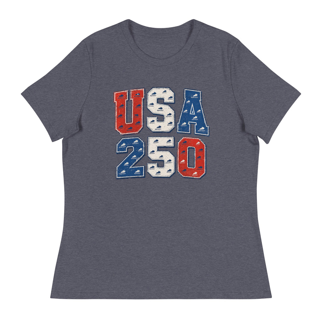 USA 250 Vintage Collegiate Women's Relaxed T-Shirt | Kentucky Heritage Design - Bluegrass Elite Apparel LLC