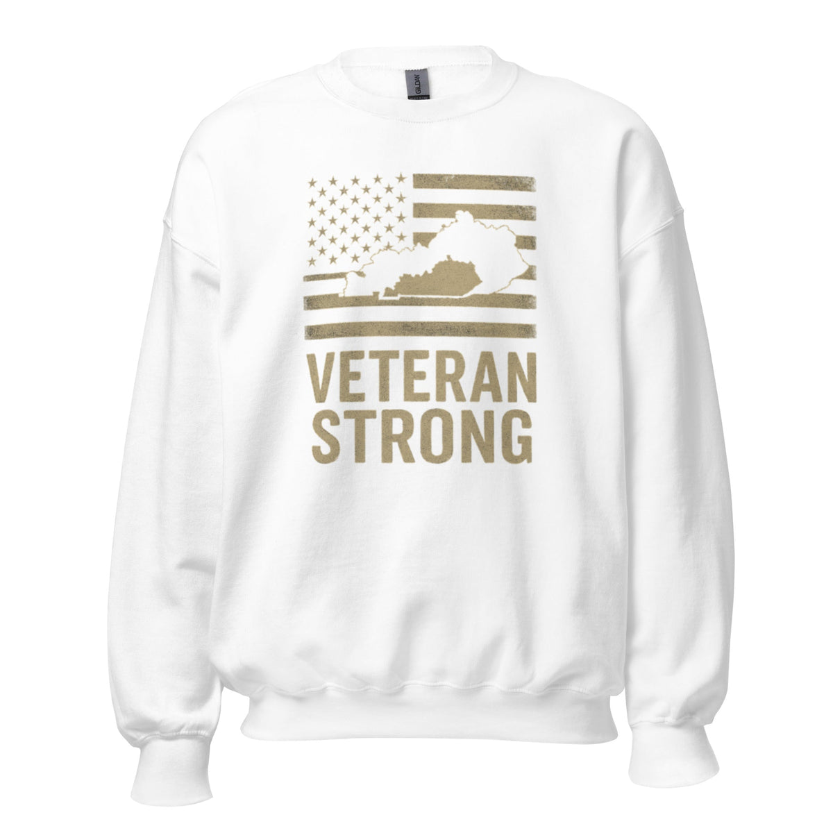 Veteran Strong Kentucky Sweatshirt | Patriotic Flag Design - Bluegrass Elite Apparel LLC