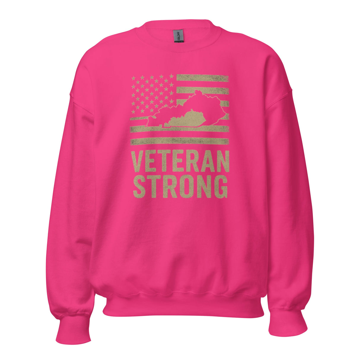 Veteran Strong Kentucky Sweatshirt | Patriotic Flag Design - Bluegrass Elite Apparel LLC