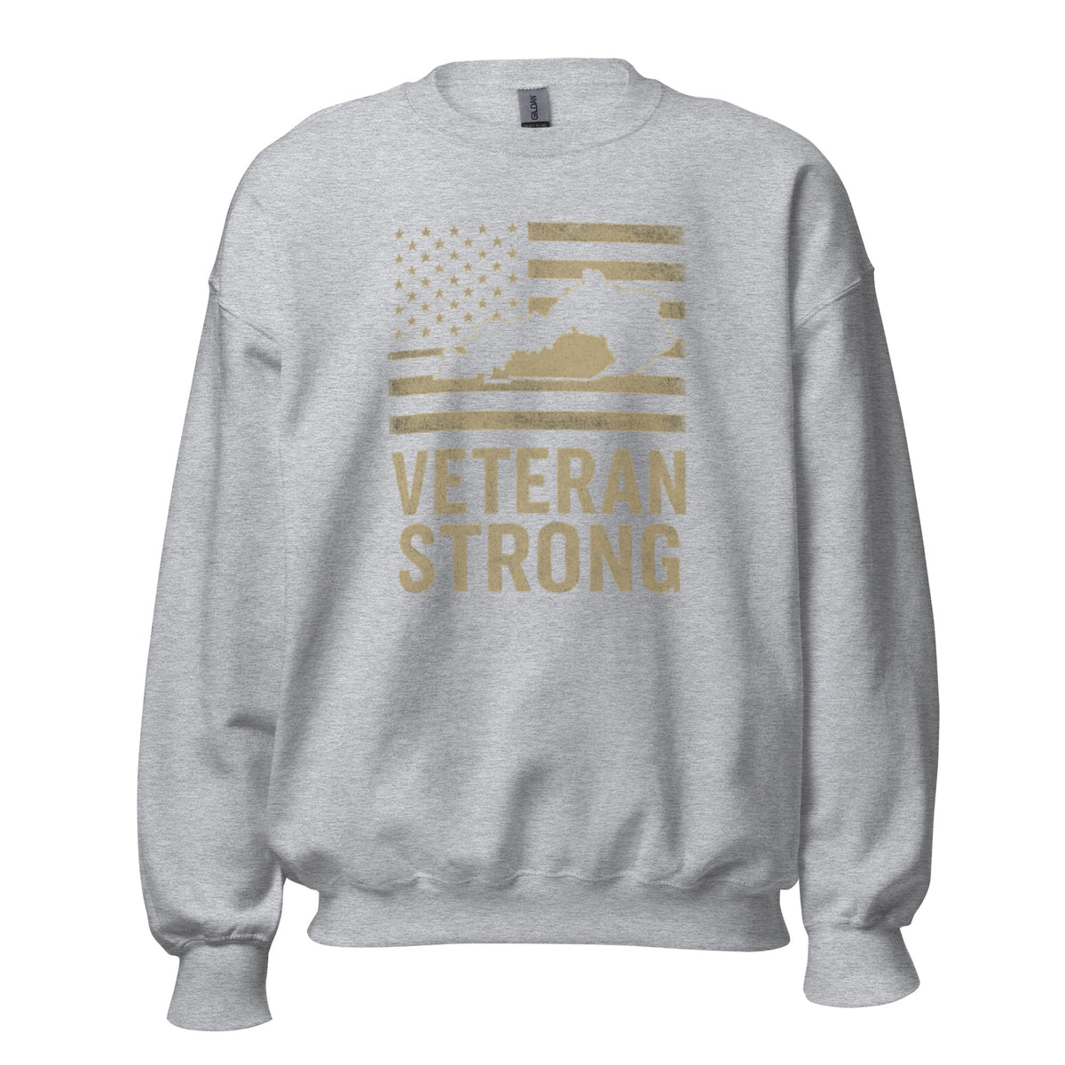 Veteran Strong Kentucky Sweatshirt | Patriotic Flag Design - Bluegrass Elite Apparel LLC
