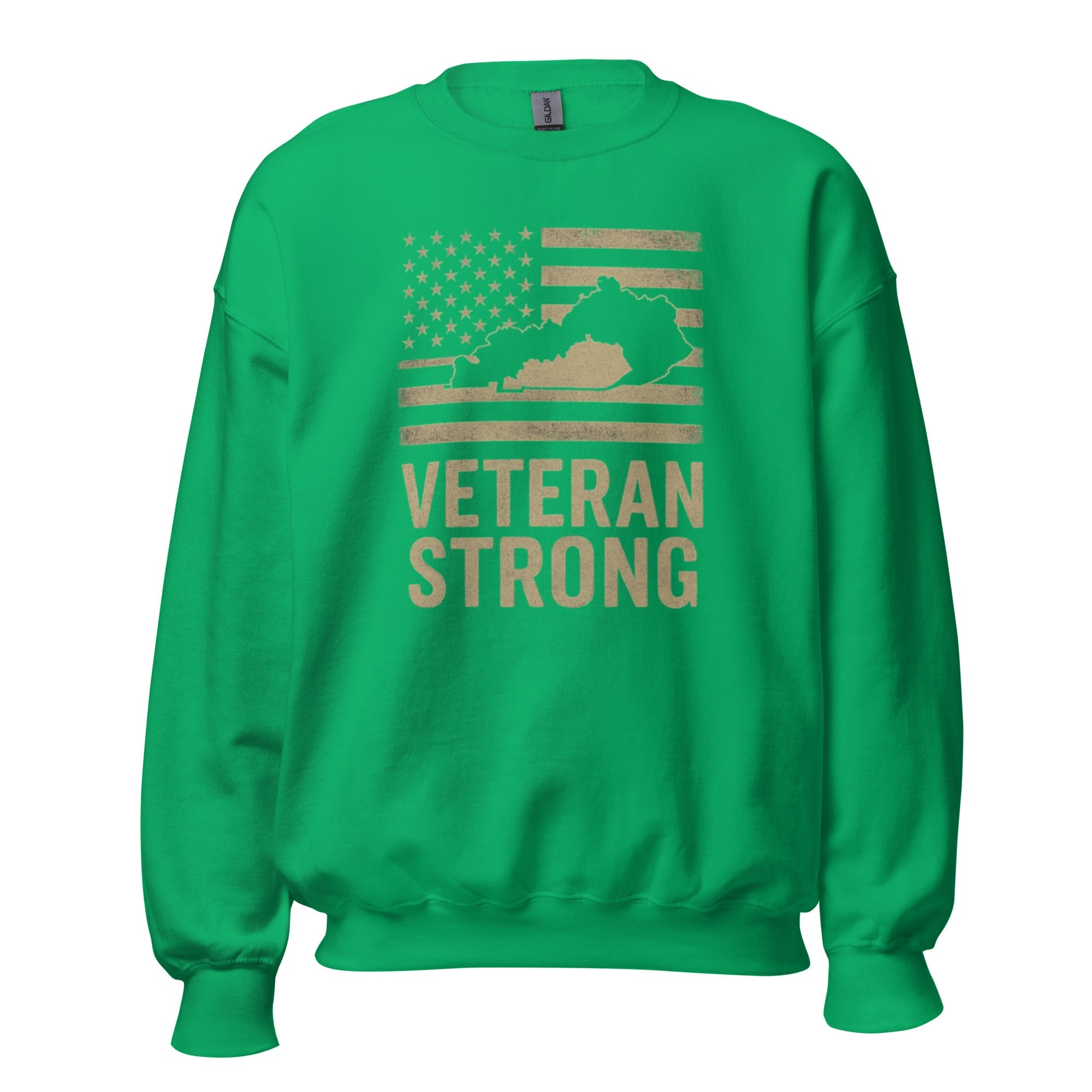 Veteran Strong Kentucky Sweatshirt | Patriotic Flag Design - Bluegrass Elite Apparel LLC