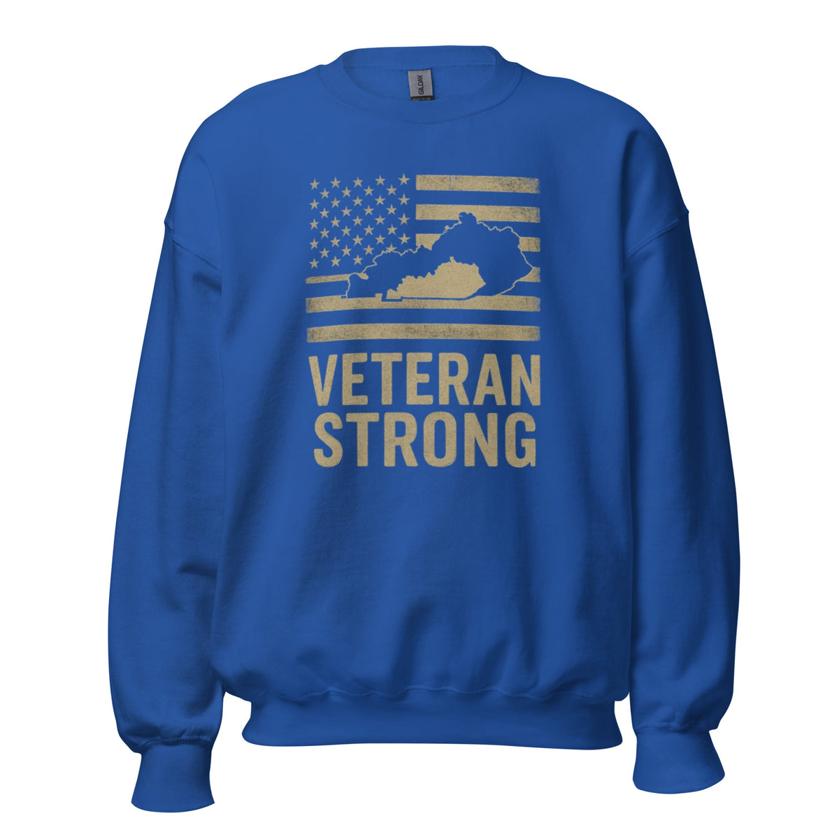 Veteran Strong Kentucky Sweatshirt | Patriotic Flag Design - Bluegrass Elite Apparel LLC